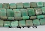 CAB26 15.5 inches 8*8mm square green grass agate gemstone beads