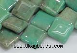 CAB28 15.5 inches 16*16mm diamond green grass agate gemstone beads