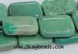 CAB29 15.5 inches 18*25mm rectangle green grass agate gemstone beads