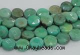 CAB32 15.5 inches 8mm faceted coin green grass agate gemstone beads