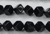 CAB332 15.5 inches 8*8mm cube black agate gemstone beads wholesale