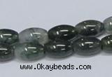 CAB389 15.5 inches 8*12mm rice moss agate gemstone beads wholesale