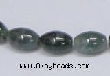 CAB390 15.5 inches 10*15mm rice moss agate gemstone beads wholesale