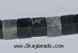 CAB398 15.5 inches 10*10mm cube moss agate gemstone beads wholesale