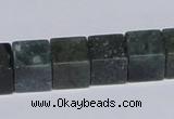 CAB399 15.5 inches 12*12mm cube moss agate gemstone beads wholesale