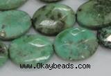 CAB40 15.5 inches 15*20mm faceted oval green grass agate beads