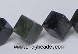 CAB402 15.5 inches 12*12mm inclined cube moss agate gemstone beads