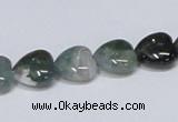 CAB406 15.5 inches 12*12mm heart moss agate gemstone beads wholesale