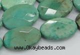 CAB41 15.5 inches 18*25mm faceted oval green grass agate beads