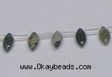 CAB411 15.5 inches 5*10mm horse eye moss agate gemstone beads