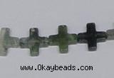 CAB416 15.5 inches 12*12mm cross moss agate gemstone beads