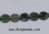 CAB419 15.5 inches 10mm coin moss agate gemstone beads wholesale