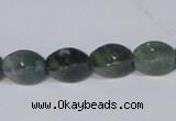 CAB420 15.5 inches 8*12mm twisted rice moss agate gemstone beads