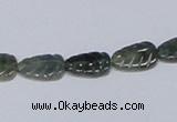 CAB428 15.5 inches 8*12mm leaf-shaped moss agate gemstone beads