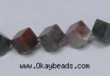 CAB442 15.5 inches 8*8mm inclined cube indian agate gemstone beads