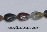 CAB460 15.5 inches 10*14mm flat teardrop indian agate gemstone beads