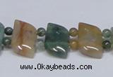 CAB468 15.5 inches horse eye & round double-drilled indian agate beads