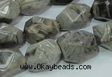 CAB568 15.5 inches 15*20mm nuggets silver needle agate gemstone beads