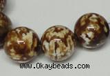 CAB613 15.5 inches 16mm round leopard skin agate beads wholesale