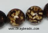 CAB615 15.5 inches 20mm round leopard skin agate beads wholesale