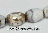 CAB624 15.5 inches 14*20mm faceted egg-shaped leopard skin agate beads