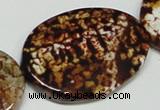 CAB635 15.5 inches 30*40mm twisted oval leopard skin agate beads