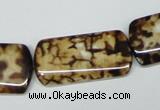 CAB640 15.5 inches 15*30mm rectangle leopard skin agate beads