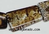 CAB643 15.5 inches 20*35mm trapezoid leopard skin agate beads