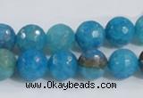 CAB654 15.5 inches 10mm faceted round fire crackle agate beads