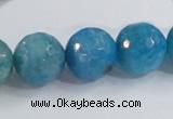 CAB657 15.5 inches 16mm faceted round fire crackle agate beads