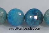 CAB658 15.5 inches 18mm faceted round fire crackle agate beads