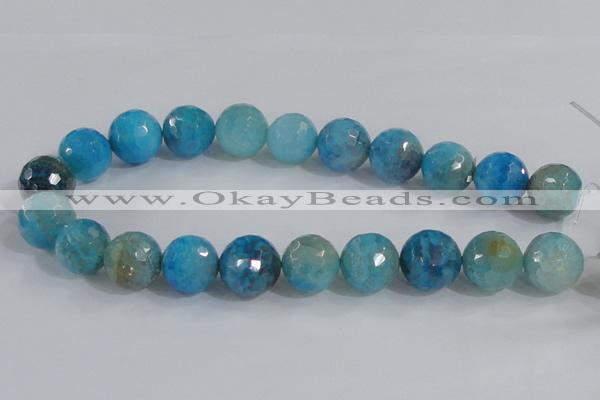 CAB658 15.5 inches 18mm faceted round fire crackle agate beads