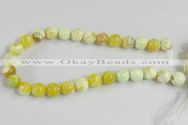 CAB662 15.5 inches 14mm round fire crackle agate beads wholesale