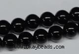 CAB725 15.5 inches 10mm round black agate gemstone beads wholesale