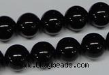 CAB726 15.5 inches 12mm round black agate gemstone beads wholesale