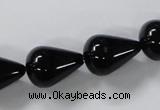 CAB738 15.5 inches 13*18mm teardrop black agate gemstone beads