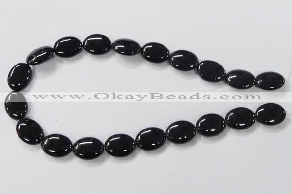 CAB761 15.5 inches 15*20mm oval black agate gemstone beads wholesale