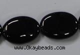 CAB762 15.5 inches 18*25mm oval black agate gemstone beads wholesale