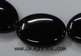 CAB764 15.5 inches 22*30mm oval black agate gemstone beads wholesale