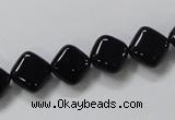 CAB765 15.5 inches 10*10mm diamond black agate gemstone beads