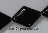 CAB770 15.5 inches 22*30mm rhombic black agate gemstone beads