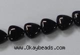 CAB775 15.5 inches 10*10mm triangle black agate gemstone beads