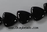 CAB776 15.5 inches 16*16mm triangle black agate gemstone beads