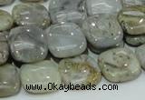 CAB78 15.5 inches 15*15mm square silver needle agate gemstone beads