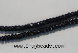 CAB785 15.5 inches 2*4mm faceted rondelle black agate gemstone beads