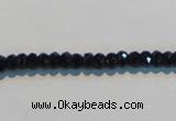 CAB786 15.5 inches 3*5mm faceted rondelle black agate gemstone beads