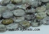 CAB79 15.5 inches 8*12mm oval silver needle agate gemstone beads