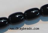 CAB820 15.5 inches 13*18mm drum black agate gemstone beads wholesale