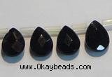 CAB828 10*14mm top-drilled teardrop black agate gemstone beads