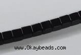 CAB834 15.5 inches 6*6mm cube black agate gemstone beads wholesale